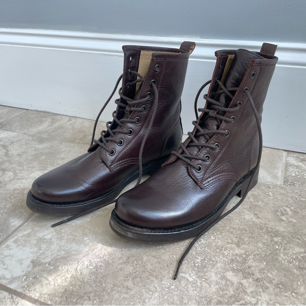 Frye Genuine Leather Combat Boots - Size 7